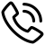 Black icon of a ringing telephone handset, symbolizing a phone call or communication